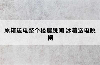 冰箱送电整个楼层跳闸 冰箱送电跳闸